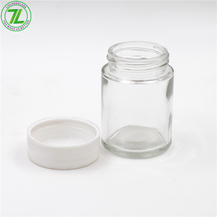 60ml 90ml Fancy Glass Straight Sided Jar Child Resistant Jar With Child Proof Lid