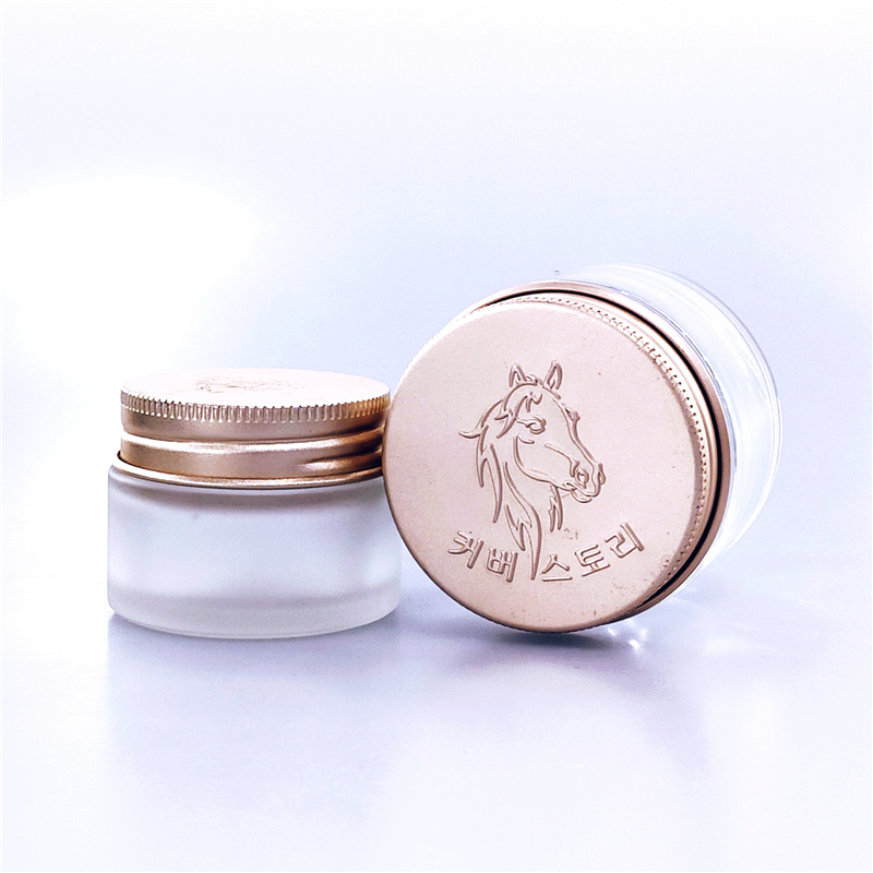 60ml Amber Clear Glass Jar Bottles Containers Cream Scrub Jar With Aluminum Metal Lid 60g Cosmetic Glass Jar
