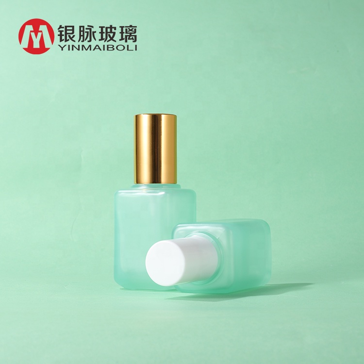 60ml Empty Square Atomizer Spray Pump Serum Glass Bottle With Aluminum Sprayer