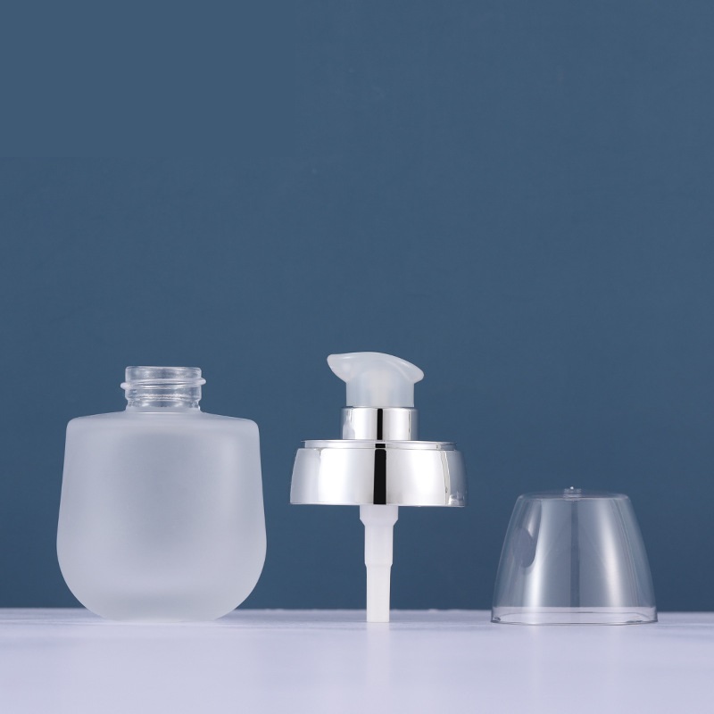 60ml Guangzhou Ningbo 60ml round white glass cosmetic bottle and jar for cosmetic packaging