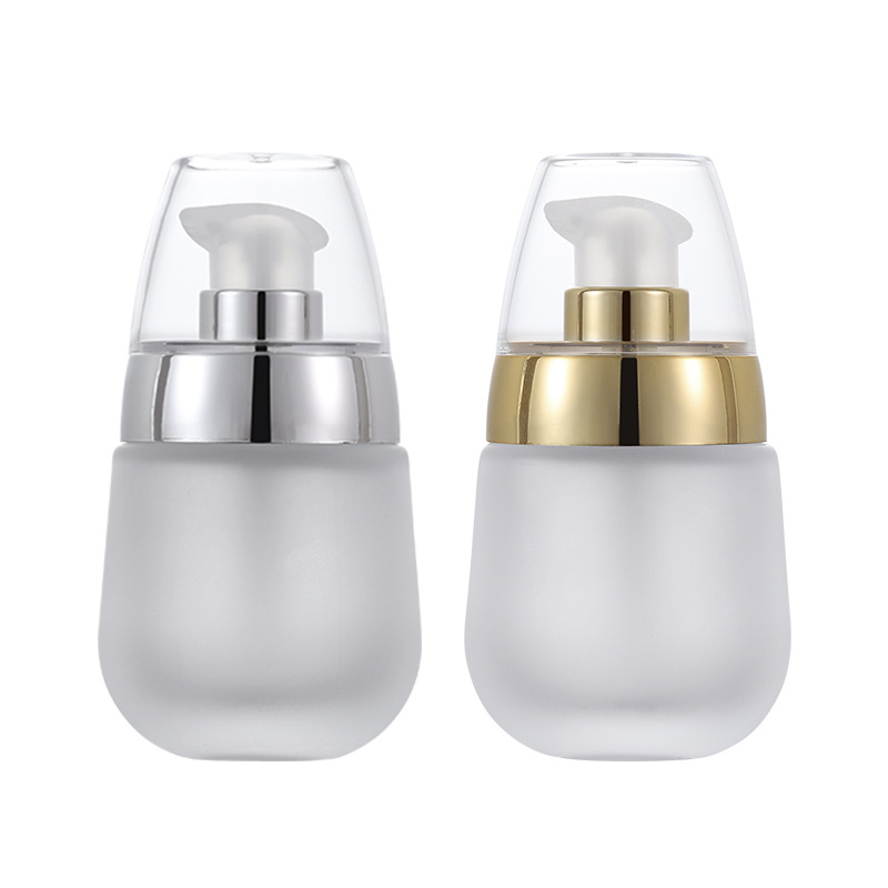 60ml Guangzhou Ningbo 60ml round white glass cosmetic bottle and jar for cosmetic packaging