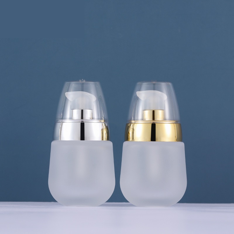 60ml Guangzhou Ningbo 60ml round white glass cosmetic bottle and jar for cosmetic packaging
