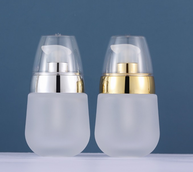 60ml Guangzhou Ningbo 60ml round white glass cosmetic bottle and jar for cosmetic packaging