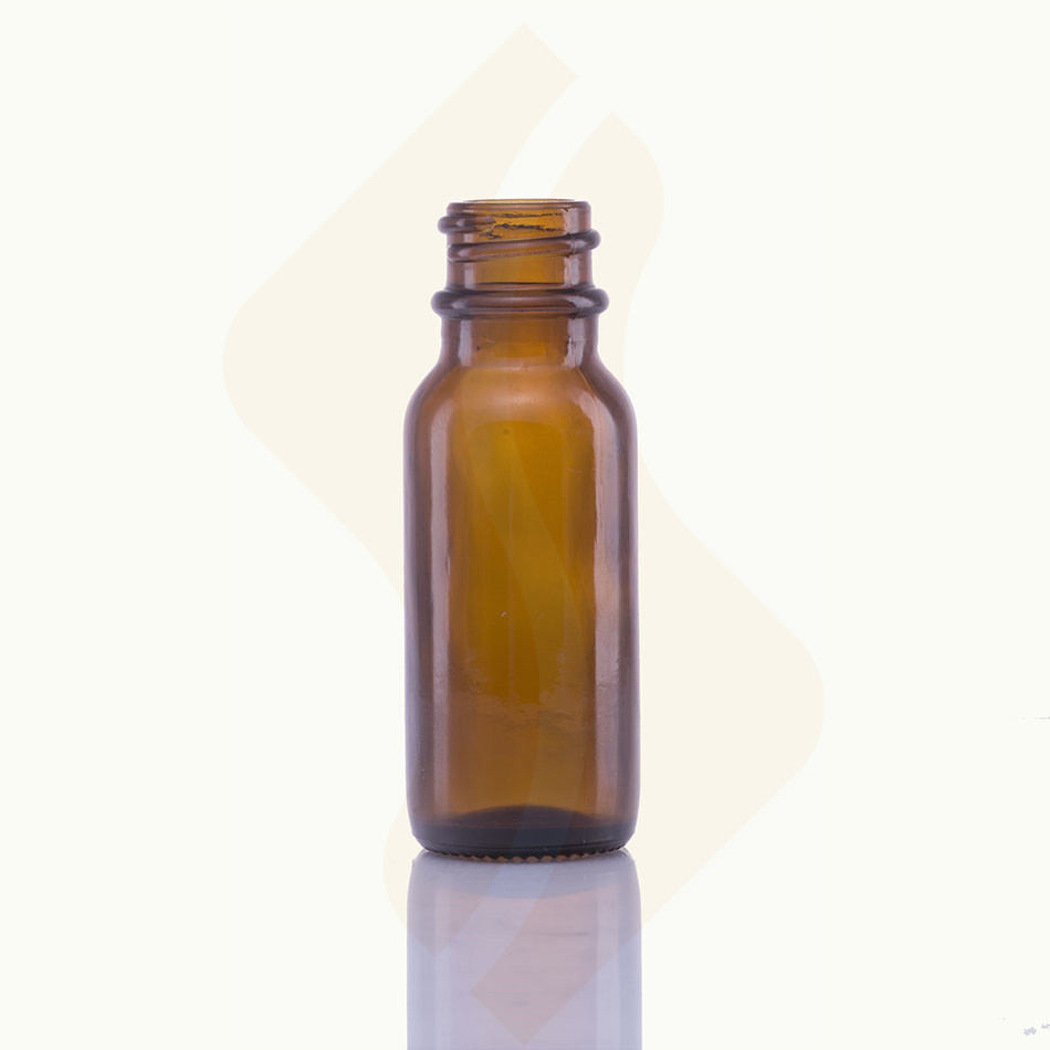 60ml amber glass boston round essential oil bottle with plastic dropper