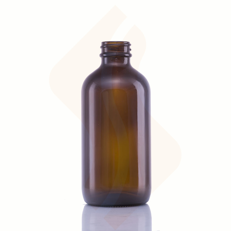 60ml amber glass boston round essential oil bottle with plastic dropper