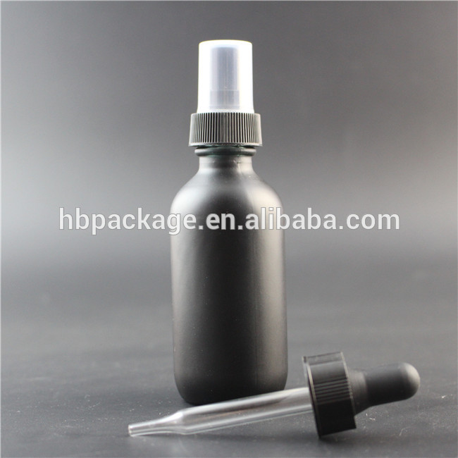 60ml clear frosted Boston Round Glass Bottle 2 oz Dropper caps glass bottles for e liquid