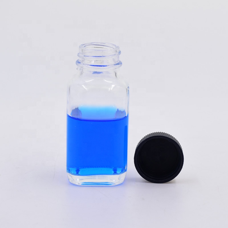 60ml clear square empty beverage bottle drinking glass bottles for storing Juice Kombucha milk tea with airtight plastic cap