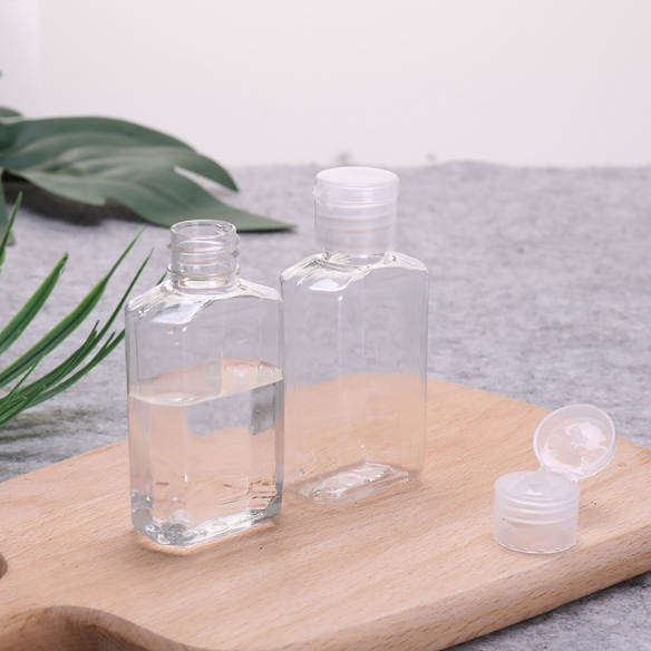 60ml empty PET Hexagon shape hand saniziter hand washing bottles with flip top cap