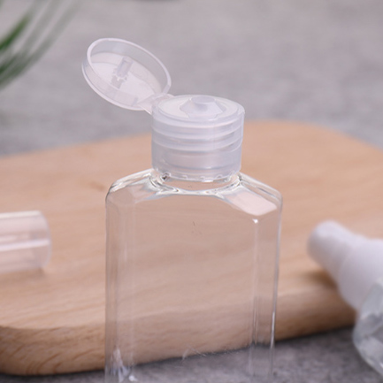 60ml empty PET Hexagon shape hand saniziter hand washing bottles with flip top cap