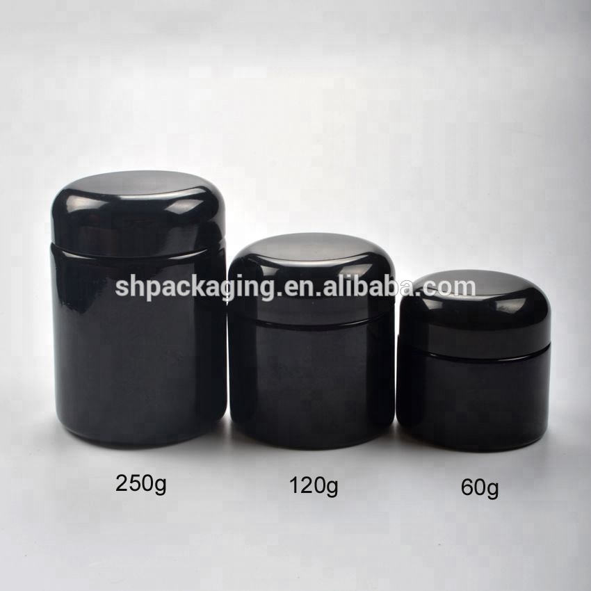 60ml glass jar wide mouth empty black cosmetic face mark jars 50g violet black 2oz glass jar