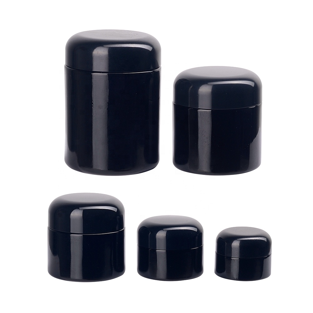 60ml glass jar wide mouth empty black cosmetic face mark jars 50g violet black 2oz glass jar