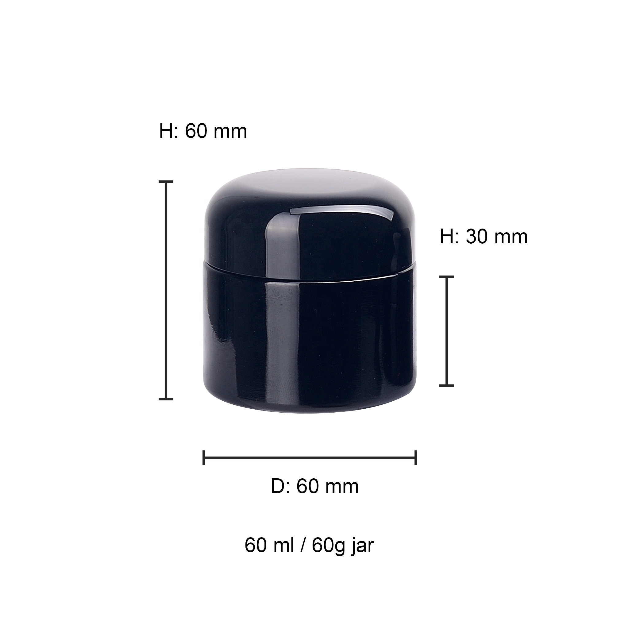 60ml glass jar wide mouth empty black cosmetic face mark jars 50g violet black 2oz glass jar