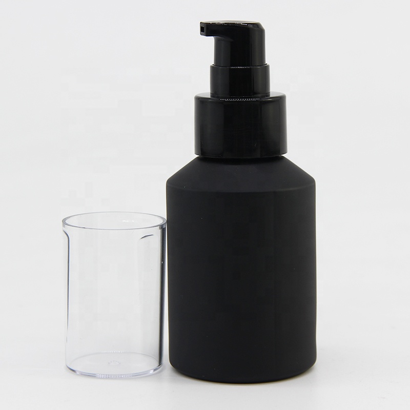 60ml pump glass bottles empty slanted shoulder for sale in stock with cap for container packaging usage