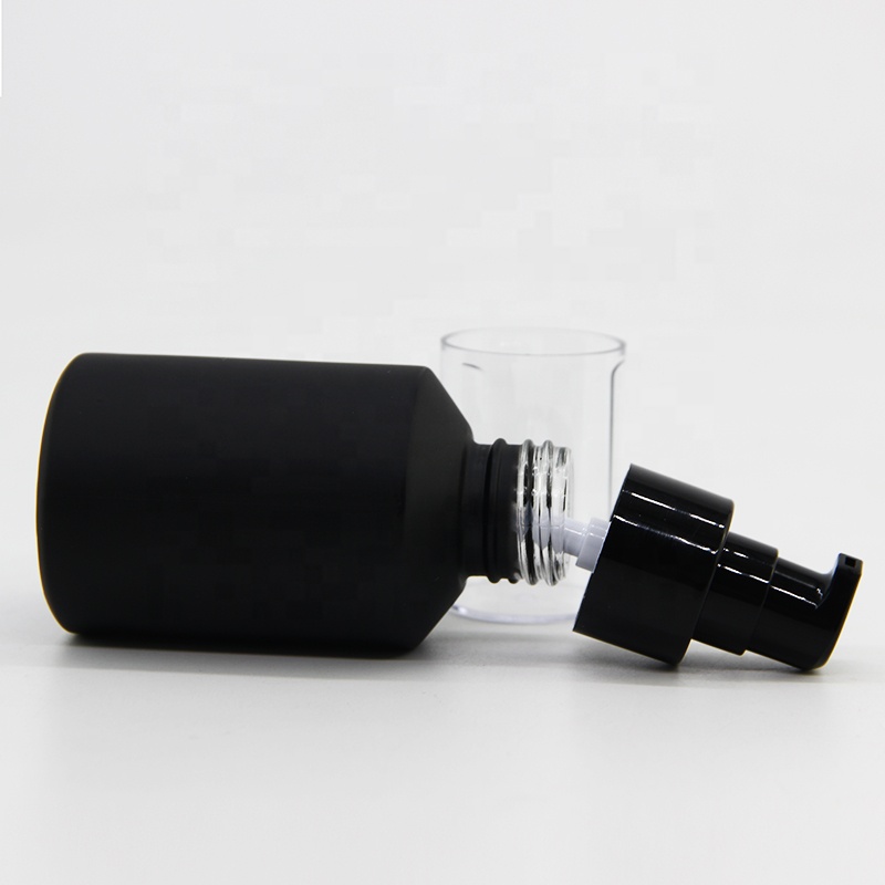 60ml pump glass bottles empty slanted shoulder for sale in stock with cap for container packaging usage