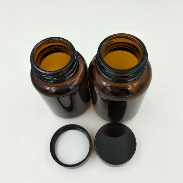 60ml wide mouth amber tablet glass bottle