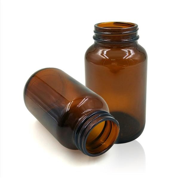 60ml wide mouth amber tablet glass bottle