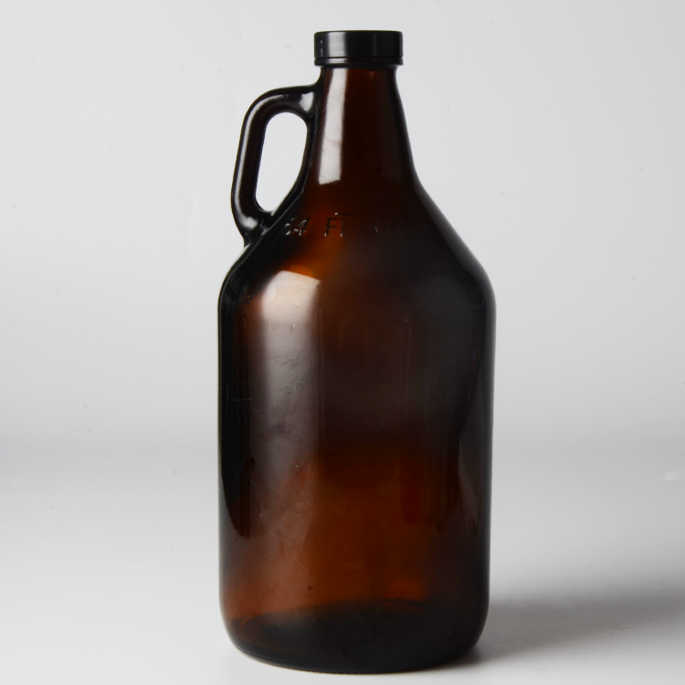64 OZ / 2 Liter Amber Sealed storage glass wine jars Glass Beer Growler California Wine Bottle