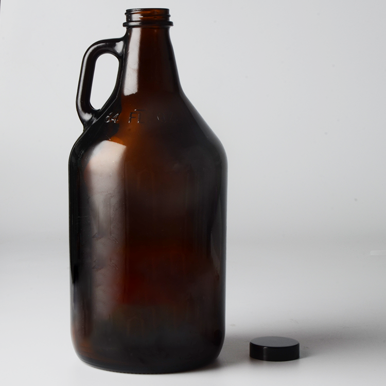 64 OZ / 2 Liter Amber Sealed storage glass wine jars Glass Beer Growler California Wine Bottle