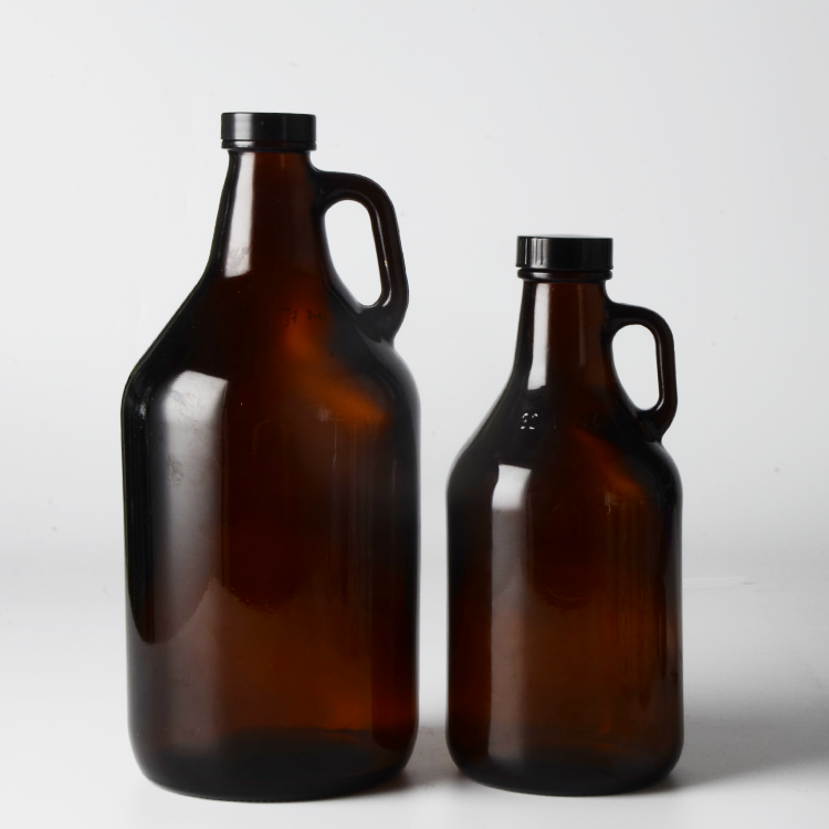 64 OZ / 2 Liter Amber Sealed storage glass wine jars Glass Beer Growler California Wine Bottle