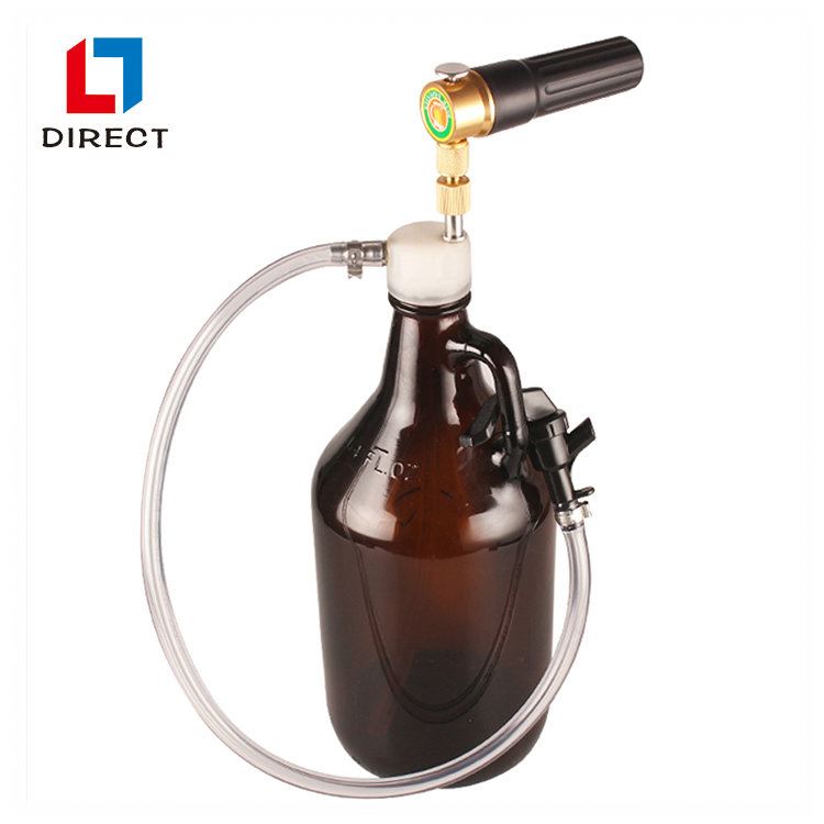 64 Ounce Mini Keg Style Growler Glass Amber Bottle Beer Growler With Easy Tap System