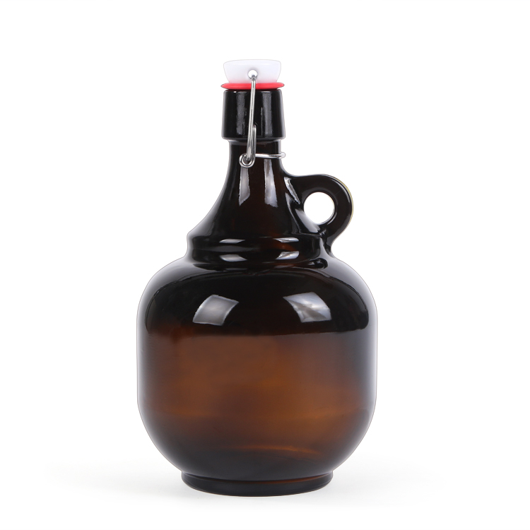 64 oz 2 liter glass growlers bottles for beer with ceramic lid