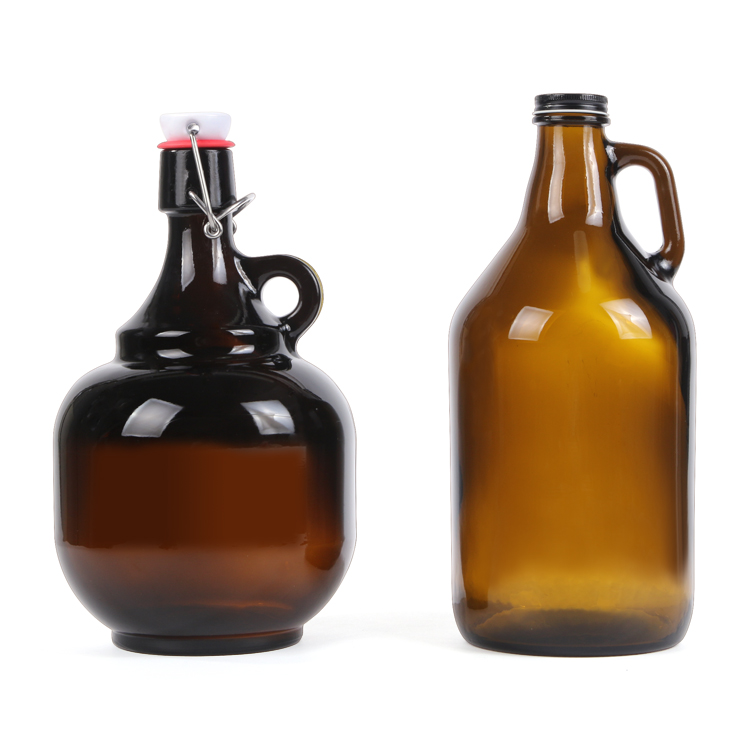 64 oz 2 liter glass growlers bottles for beer with ceramic lid