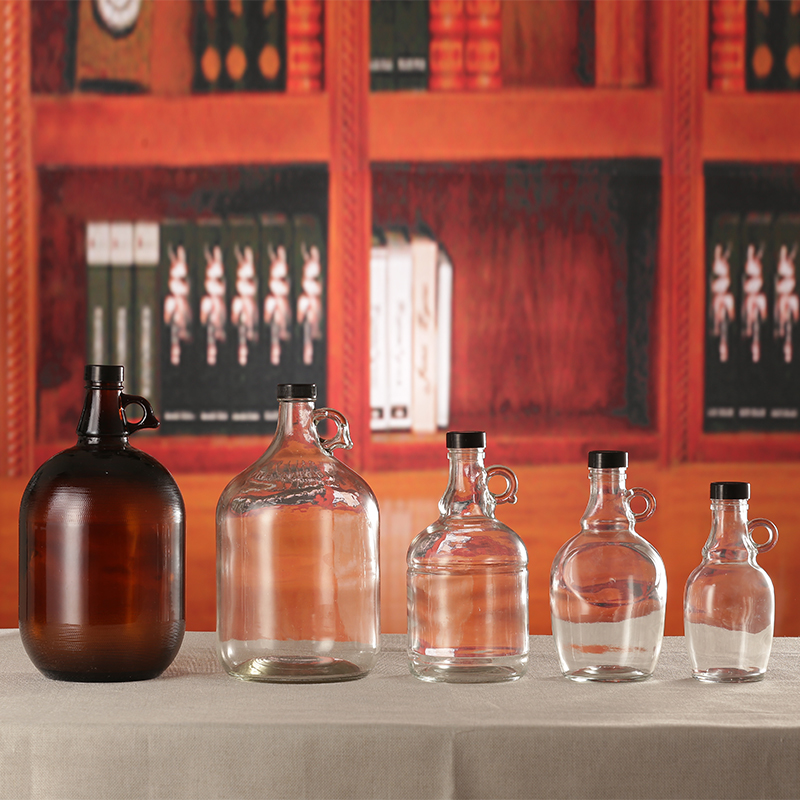 64 oz Clear Half Gallon Glass Amber Growler Jug Bottle for Wine Kombucha Soda Cheap Sealed Jar For Beer With Handle