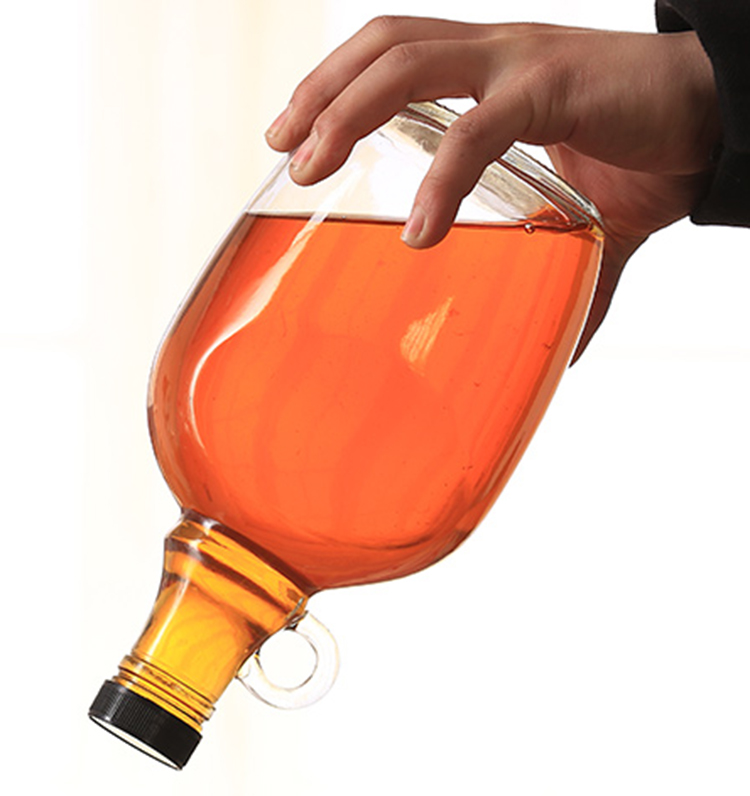 64 oz Clear Half Gallon Glass Amber Growler Jug Bottle for Wine Kombucha Soda Cheap Sealed Jar For Beer With Handle