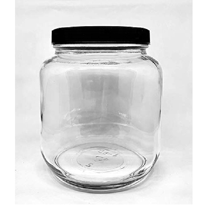64oz Clear Wide mouth Glass Jars with BPA free Food Grade Metal Lug Lid