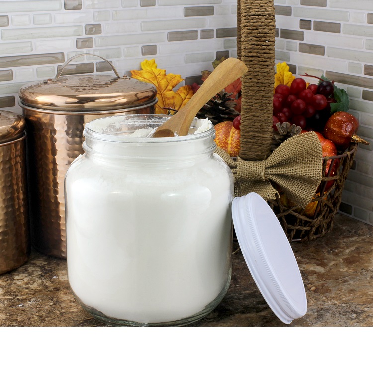 64oz Clear Wide mouth Glass Jars with BPA free Food Grade Metal Lug Lid