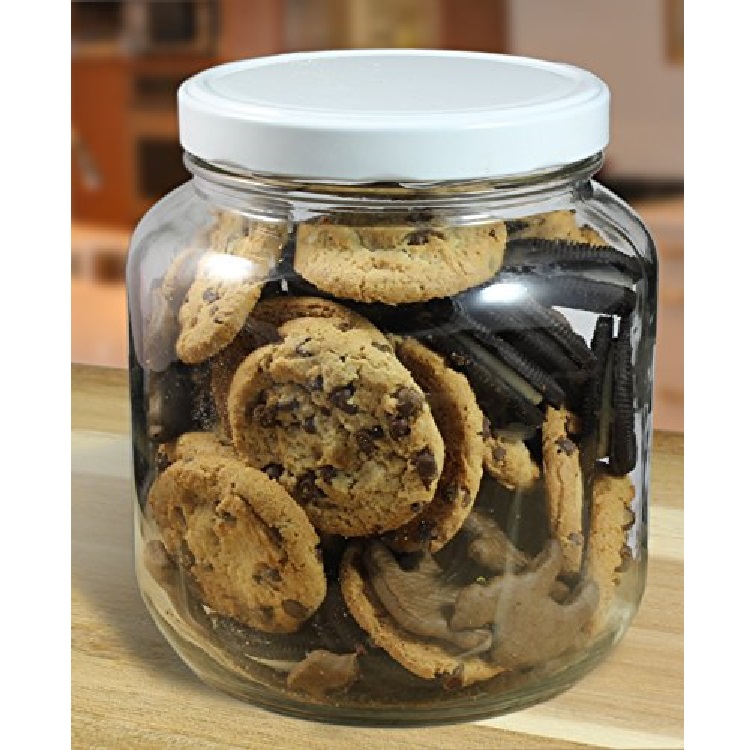 64oz Clear Wide mouth Glass Jars with BPA free Food Grade Metal Lug Lid