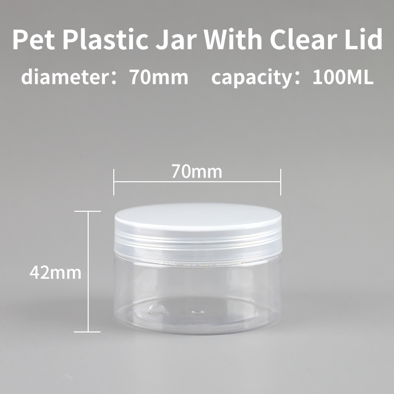 68 Pet Plastic Jars 100ml Food Grade With PP Caps For Cosmetic