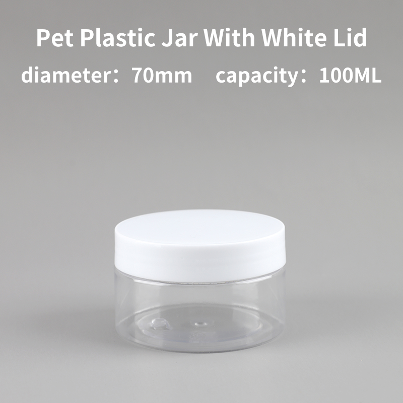 68 Pet Plastic Jars 100ml Food Grade With PP Caps For Cosmetic