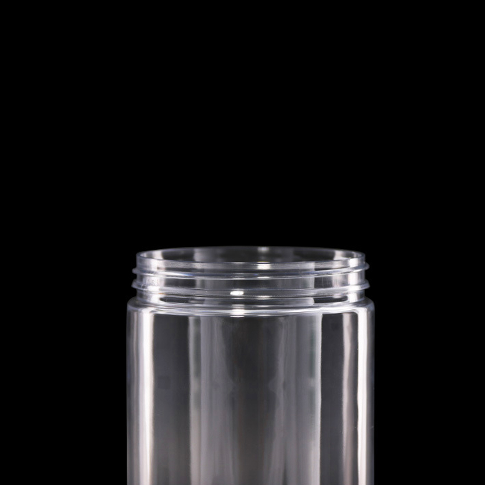 68mm Clear PET Plastic Nuts Beans Empty Food Containers Cosmetic Jar with Black Screw Cap Top