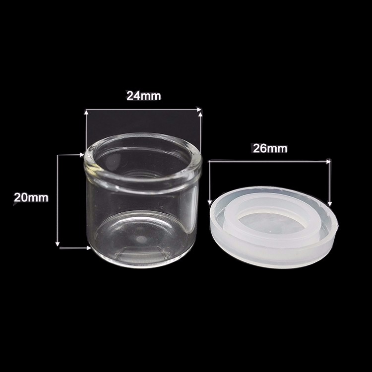 6ML GLASS WIDE NECK CONCENTRATE CONTAINER WITH SILICONE CAP