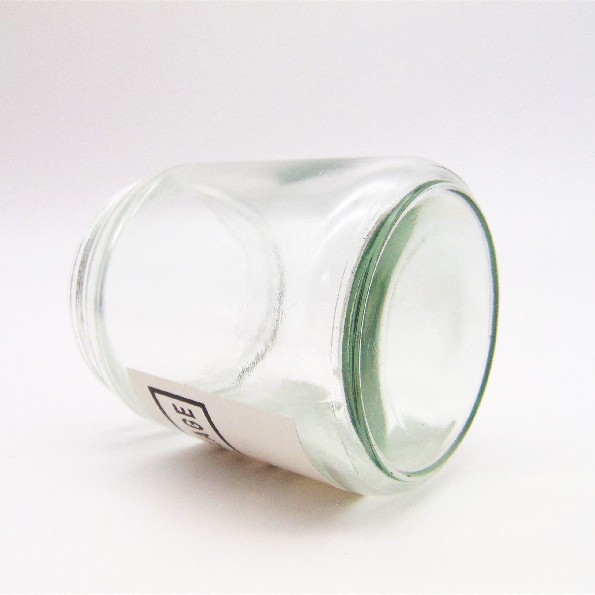 6OZ 180ml Wide Mouth Clear Glass Cosmetic Jar With Lid