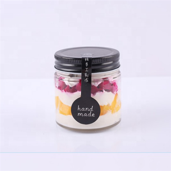 6OZ 180ml Wide Mouth Clear Glass Cosmetic Jar With Lid