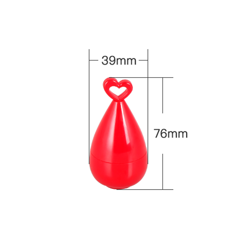 6g small lovely cute heart shape lip balm jar lip scrub jar container with mirror and brush