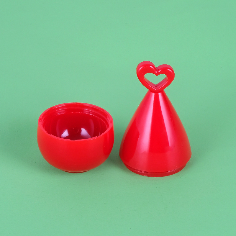 6g small lovely cute heart shape lip balm jar lip scrub jar container with mirror and brush