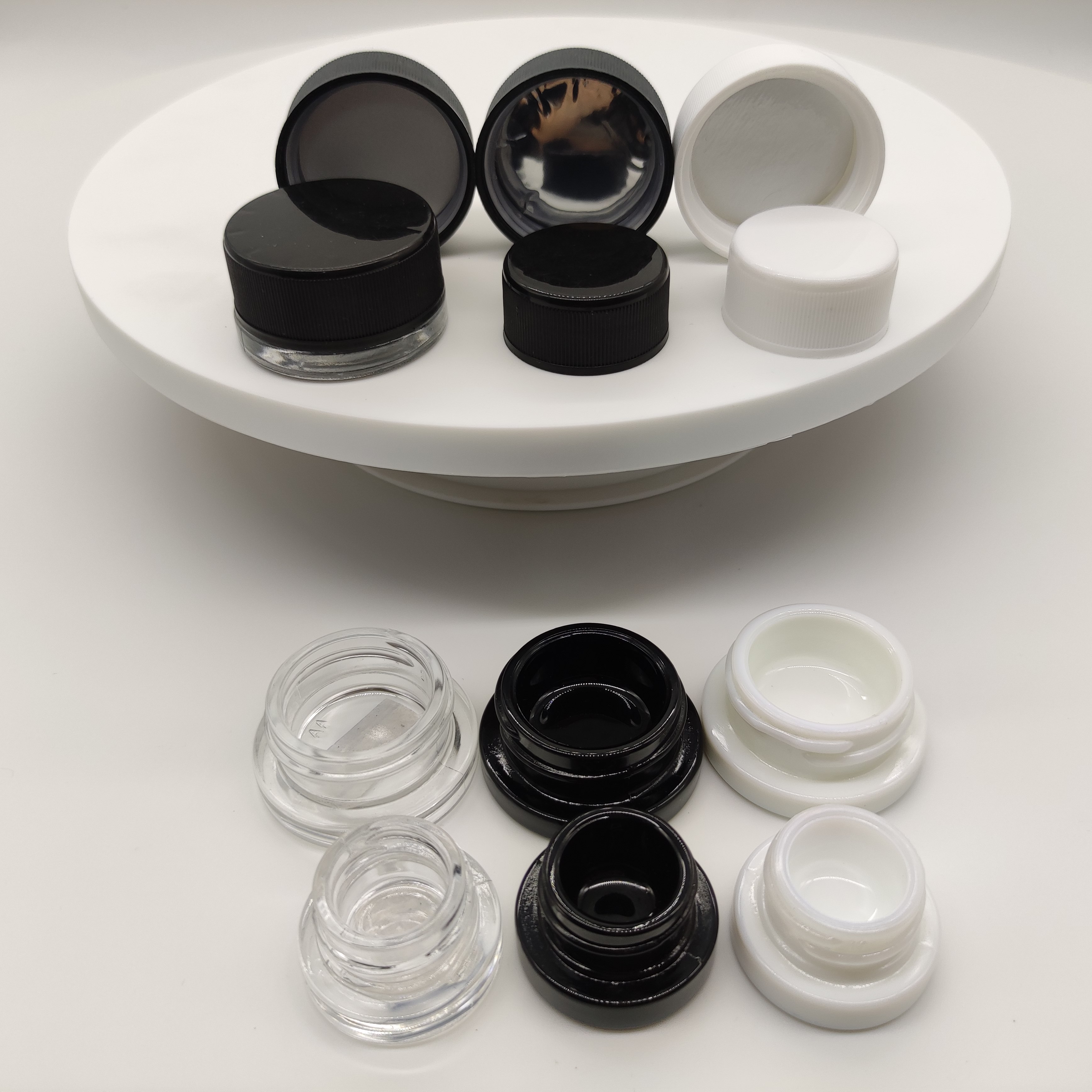 6ml 0.21oz cosmetic packaging black glass skincare eye cream jars without CRC lid 9ml squared CBD wax concentrate container jar