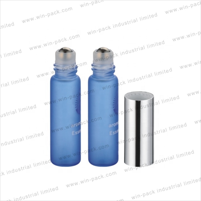 6ml 10ml frosted blue double chamber roll on deodorant packaging perfume bottle