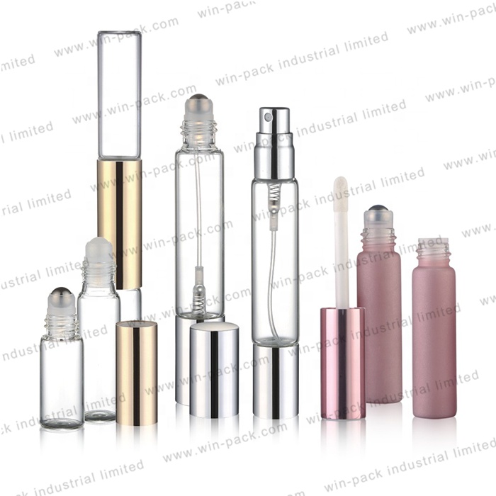 6ml 10ml frosted blue double chamber roll on deodorant packaging perfume bottle