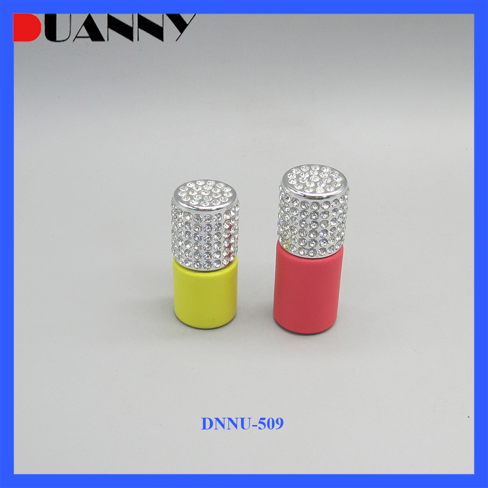 6ml 8ml 10ml Luxury Round Glass Nail Polish Bottle with Rhinestones Cap