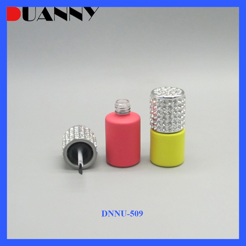 6ml 8ml 10ml Luxury Round Glass Nail Polish Bottle with Rhinestones Cap