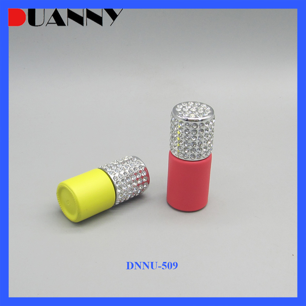 6ml 8ml 10ml Luxury Round Glass Nail Polish Bottle with Rhinestones Cap