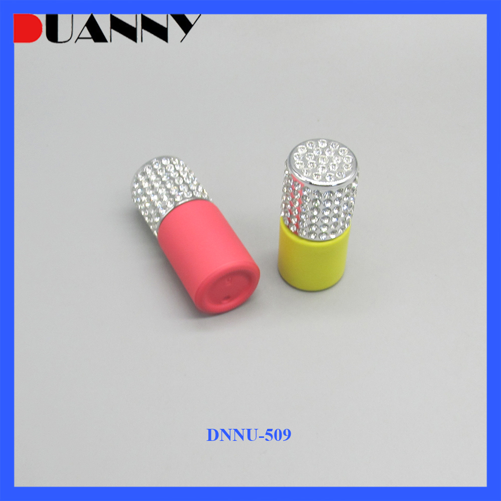 6ml 8ml 10ml Luxury Round Glass Nail Polish Bottle with Rhinestones Cap