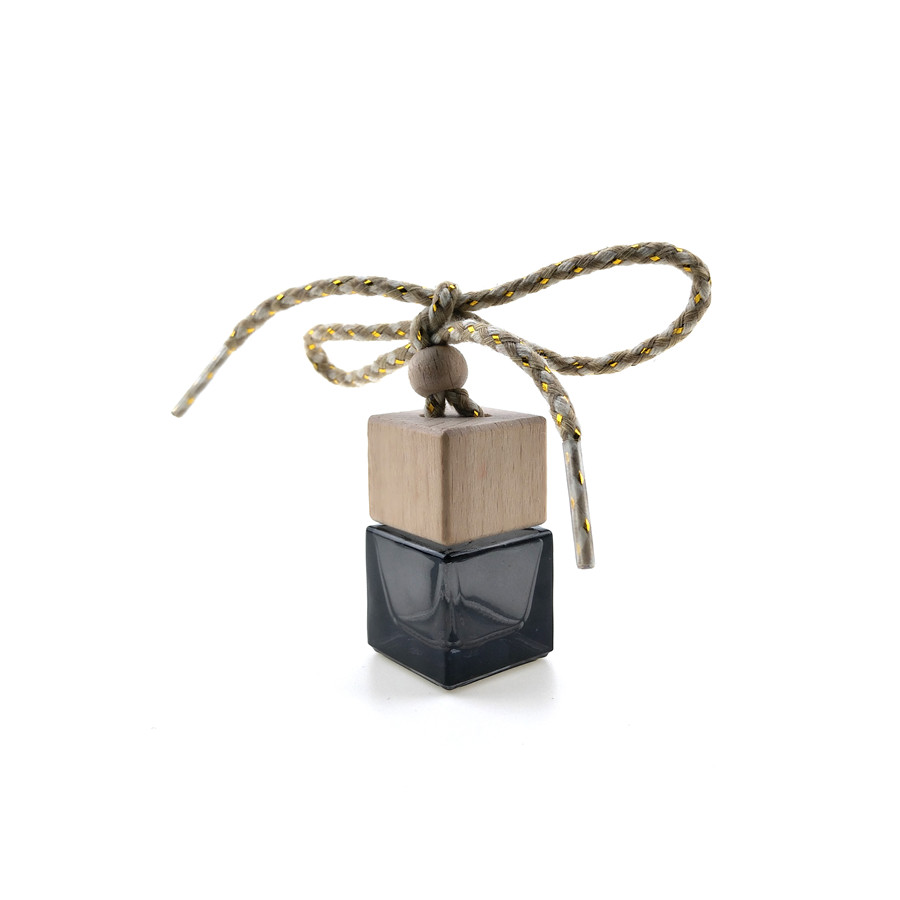 6ml 8ml Gift car air outlet Square wooden Hang rope cover Diffuser car perfume bottle/essential oil bottle
