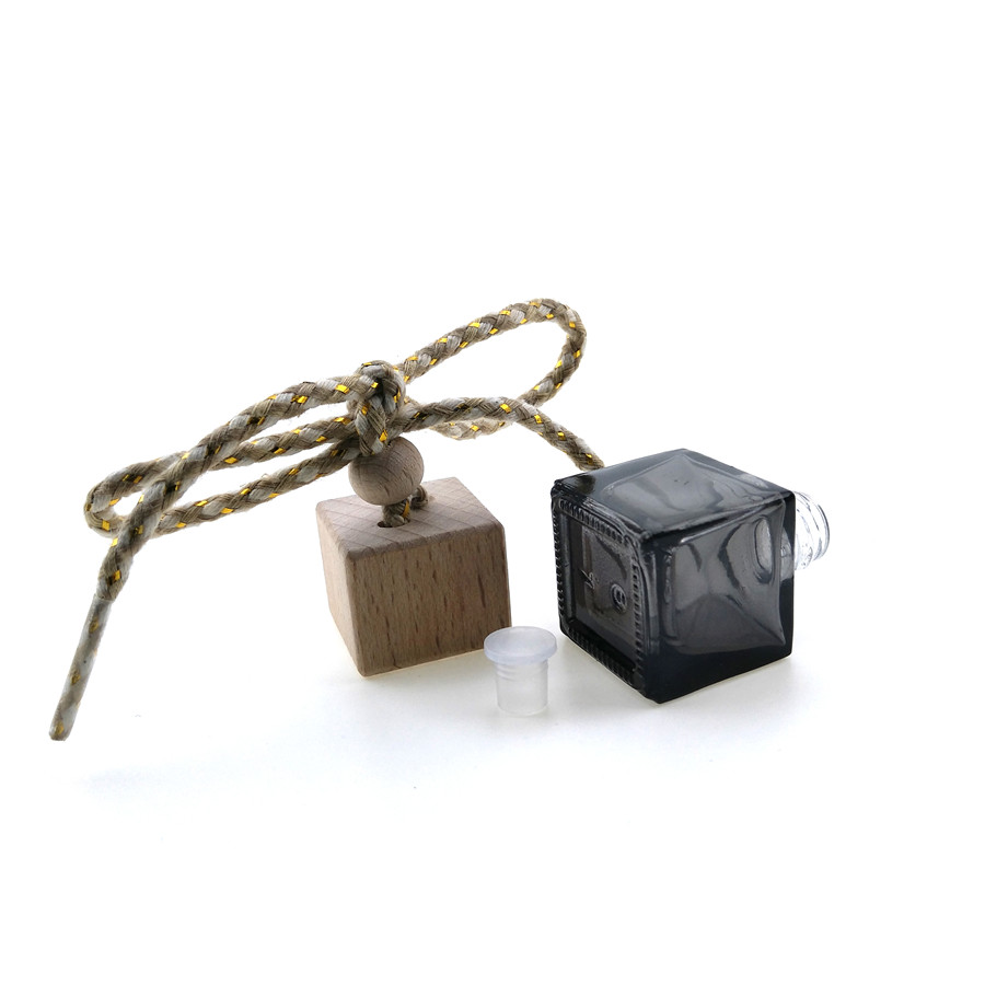 6ml 8ml Gift car air outlet Square wooden Hang rope cover Diffuser car perfume bottle/essential oil bottle