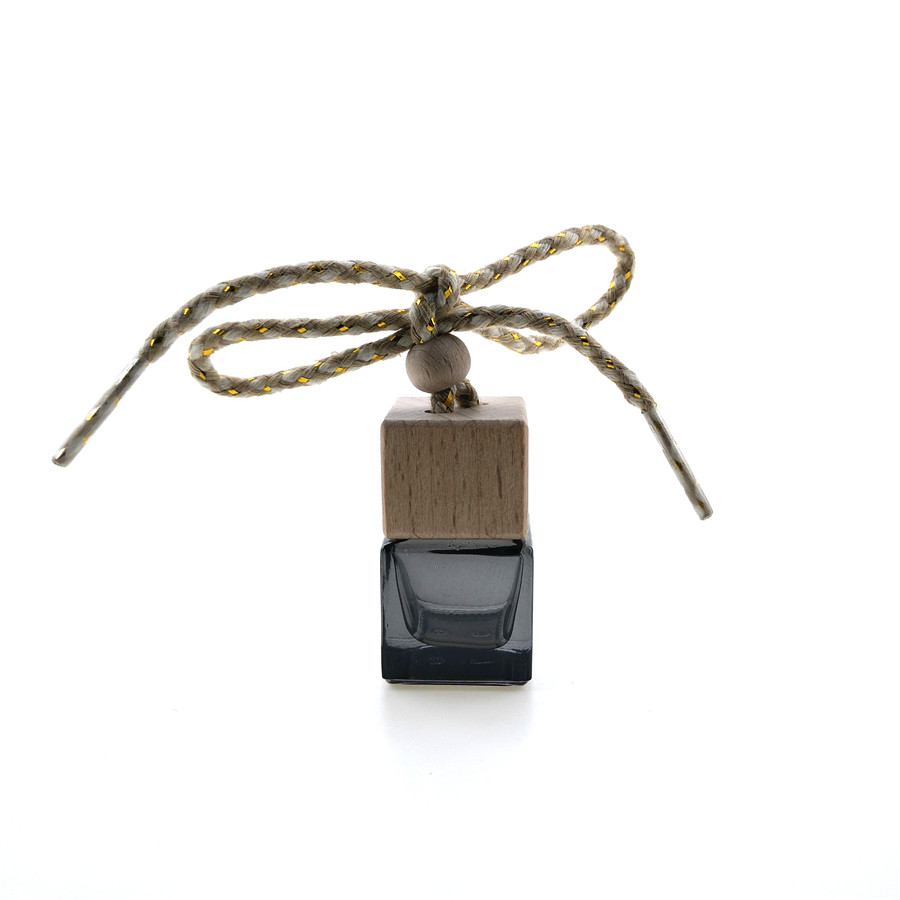 6ml 8ml Gift car air outlet Square wooden Hang rope cover Diffuser car perfume bottle/essential oil bottle