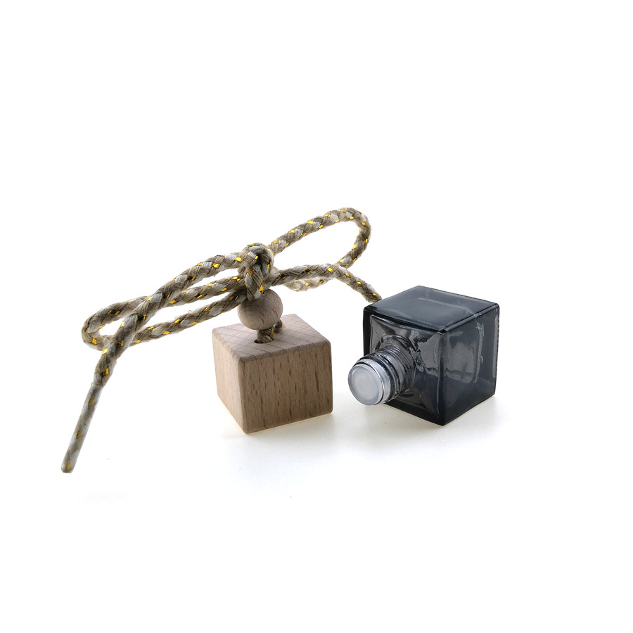 6ml 8ml Gift car air outlet Square wooden Hang rope cover Diffuser car perfume bottle/essential oil bottle